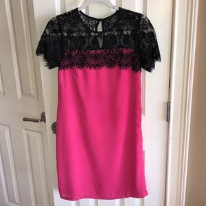 Jade Pink Dress with Lace Detailing